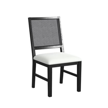 Bahama Breeze Dining Chair with White Fabric in Black (2 Per Carton)