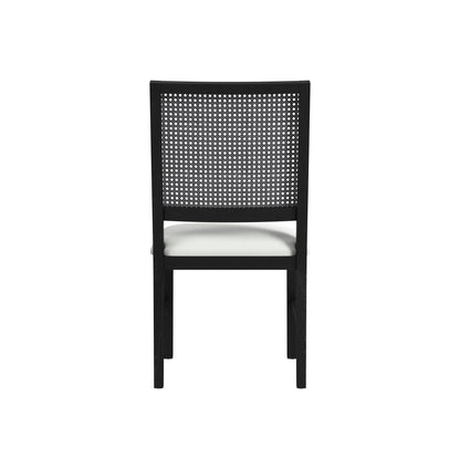 Bahama Breeze Dining Chair with White Fabric in Black (2 Per Carton)