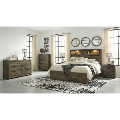 Bailey King Bookcase Panel 5PC Bedroom Set with 2 Nightstands, Dresser & Chest