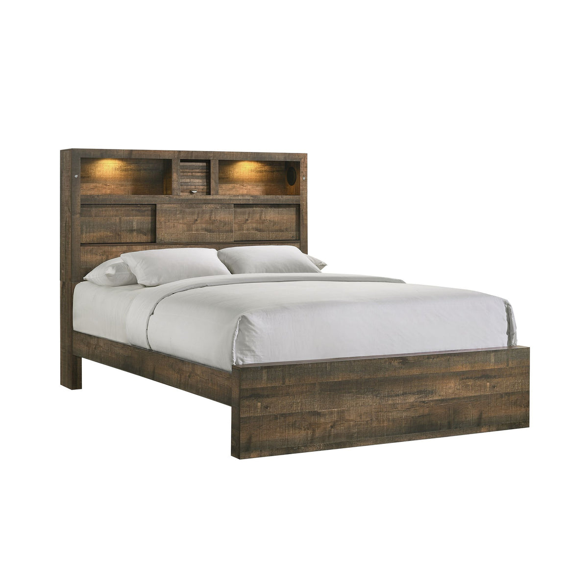 Bailey King Bookcase Panel 4Pc Bedroom Set With Bluetooth