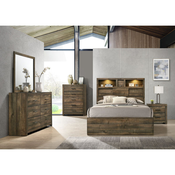 Bailey King Bookcase Panel 6PC Bedroom Set with Bluetooth