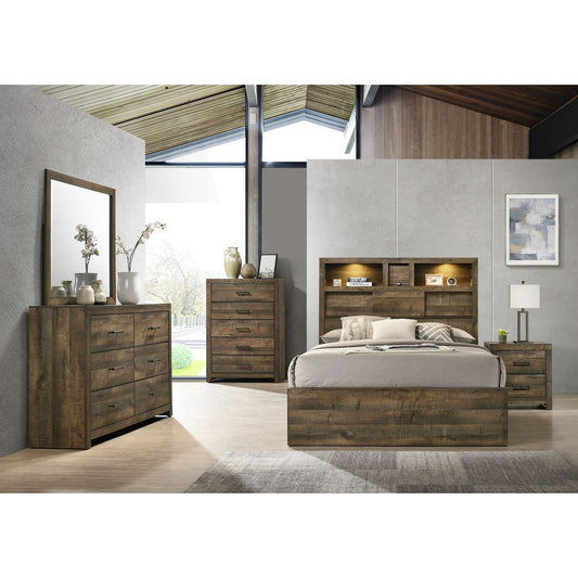 Bailey Twin Bookcase Panel 5PC Bedroom Set with Bluetooth