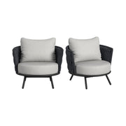Bali Chairs with Olefin Grey in Dark Grey (Set of 2)