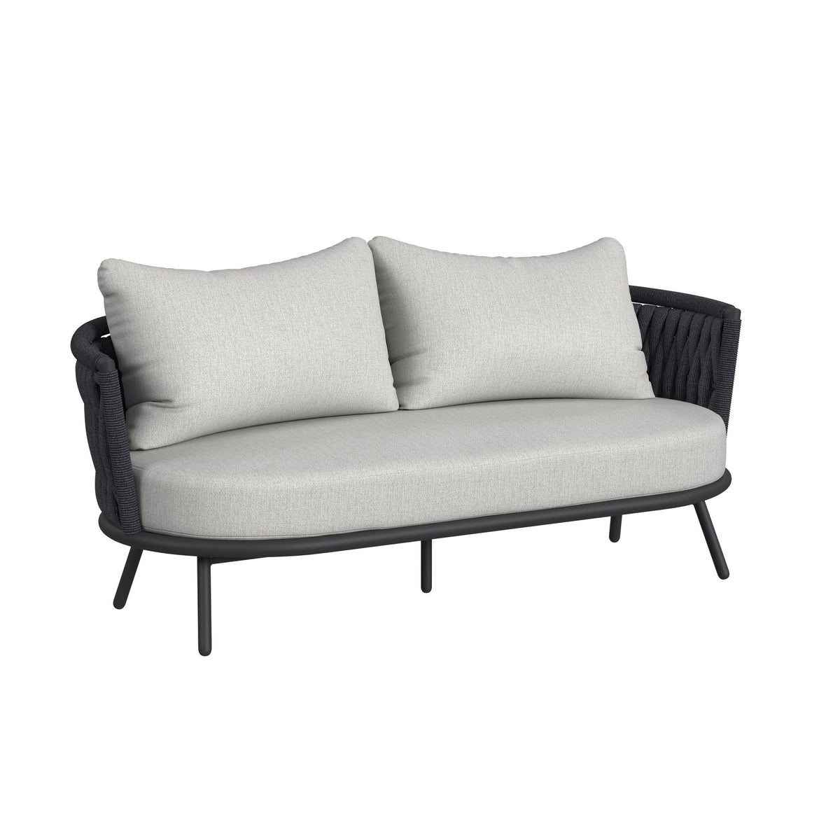 Bali Loveseat with Olefin Grey in Dark Grey