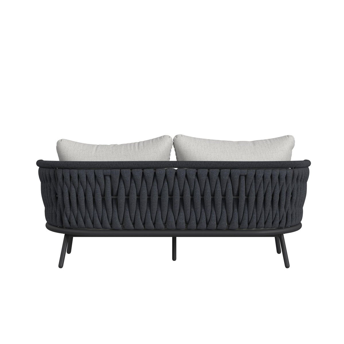 Bali Loveseat with Olefin Grey in Dark Grey