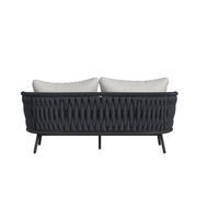 Bali Loveseat with Olefin Grey in Dark Grey