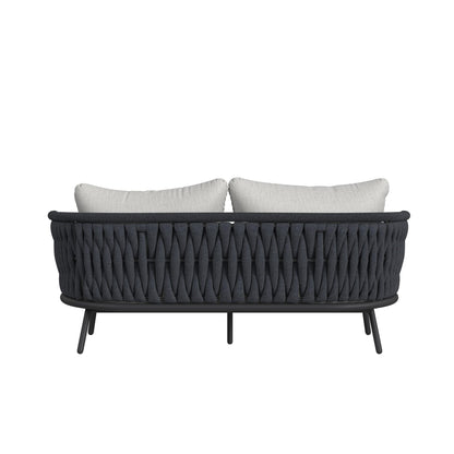 Bali Loveseat with Olefin Grey in Dark Grey