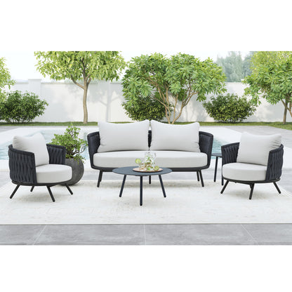 Bali Chairs with Olefin Grey in Dark Grey (Set of 2)