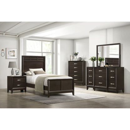 Beaumont Twin Panel 3PC Bedroom Set in Merlot