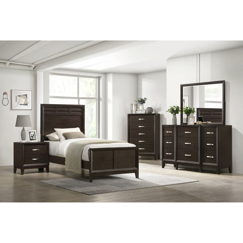 Beaumont Twin Panel 3PC Bedroom Set in Merlot