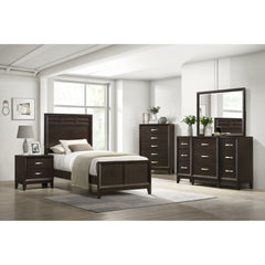 Beaumont Twin Panel Bed in Merlot