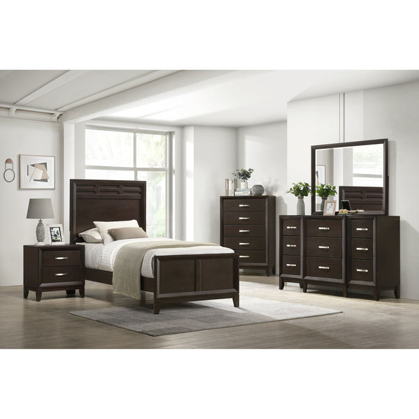 Beaumont Twin Panel Bed in Merlot