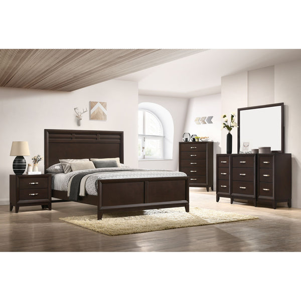 Beaumont Queen Panel 5PC Bedroom Set in Merlot