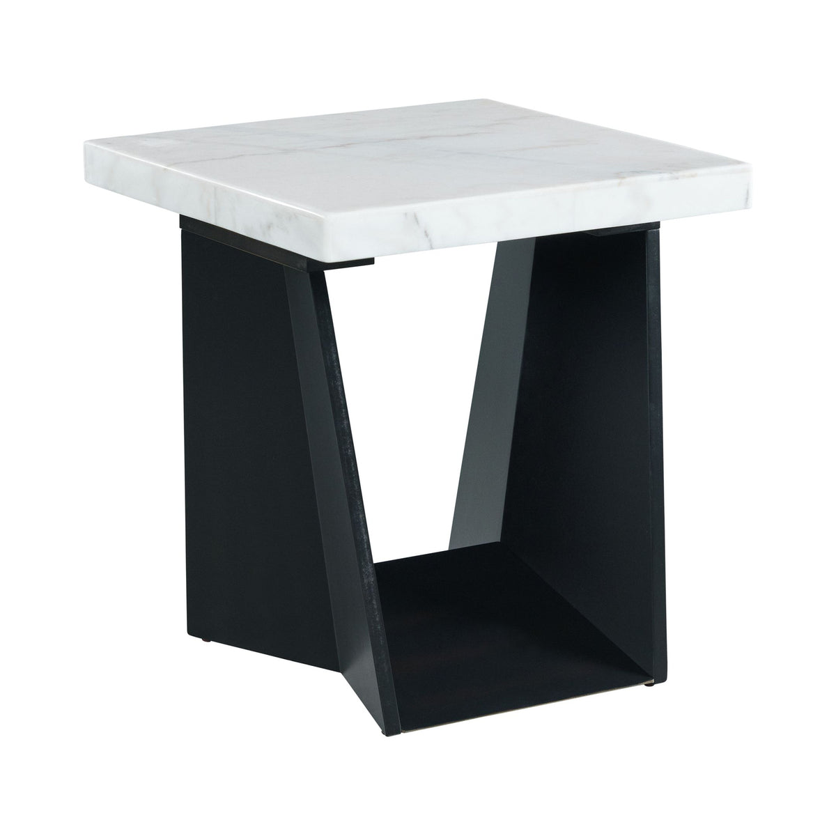 Beckley End Table Complete  In White Marble Top