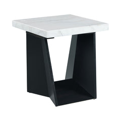 Beckley End Table Complete  In White Marble Top