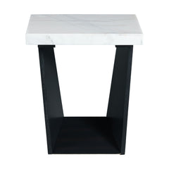 Beckley End Table Complete  in White Marble Top