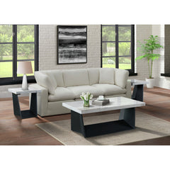 Beckley End Table Complete  in White Marble Top