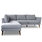 Sofá seccional Benson de tela gris con chaise longue orientado a la izquierda
