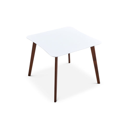 Mesa de comedor moderna Benton con tapa blanca