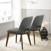 Silla de comedor Blaken de tela gris oscuro (juego de 2)