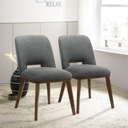Silla de comedor Blaken de tela gris oscuro (juego de 2)