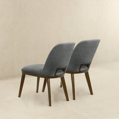 Silla de comedor Blaken de tela gris oscuro (juego de 2)