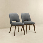 Silla de comedor Blaken de tela gris oscuro (juego de 2)
