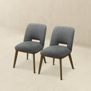 Silla de comedor Blaken de tela gris oscuro (juego de 2)