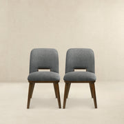 Silla de comedor Blaken de tela gris oscuro (juego de 2)