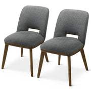 Silla de comedor Blaken de tela gris oscuro (juego de 2)