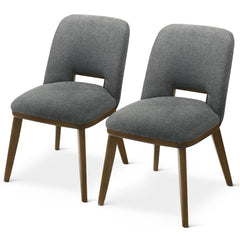 Silla de comedor Blaken de tela gris oscuro (juego de 2)