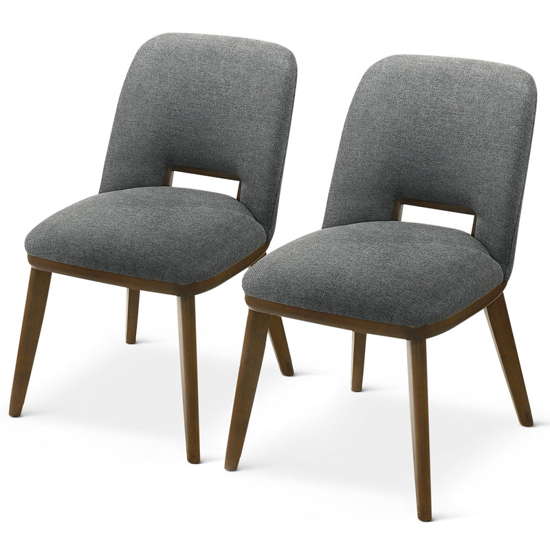 Silla de comedor Blaken de tela gris oscuro (juego de 2)
