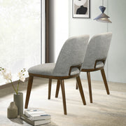 Silla de comedor Blaken de tela gris claro (juego de 2)
