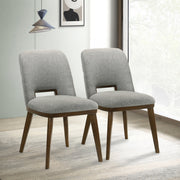 Silla de comedor Blaken de tela gris claro (juego de 2)