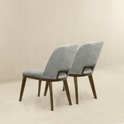 Silla de comedor Blaken de tela gris claro (juego de 2)