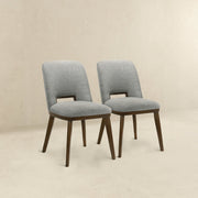 Silla de comedor Blaken de tela gris claro (juego de 2)