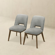 Silla de comedor Blaken de tela gris claro (juego de 2)