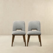 Silla de comedor Blaken de tela gris claro (juego de 2)