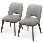Silla de comedor Blaken de tela gris claro (juego de 2)