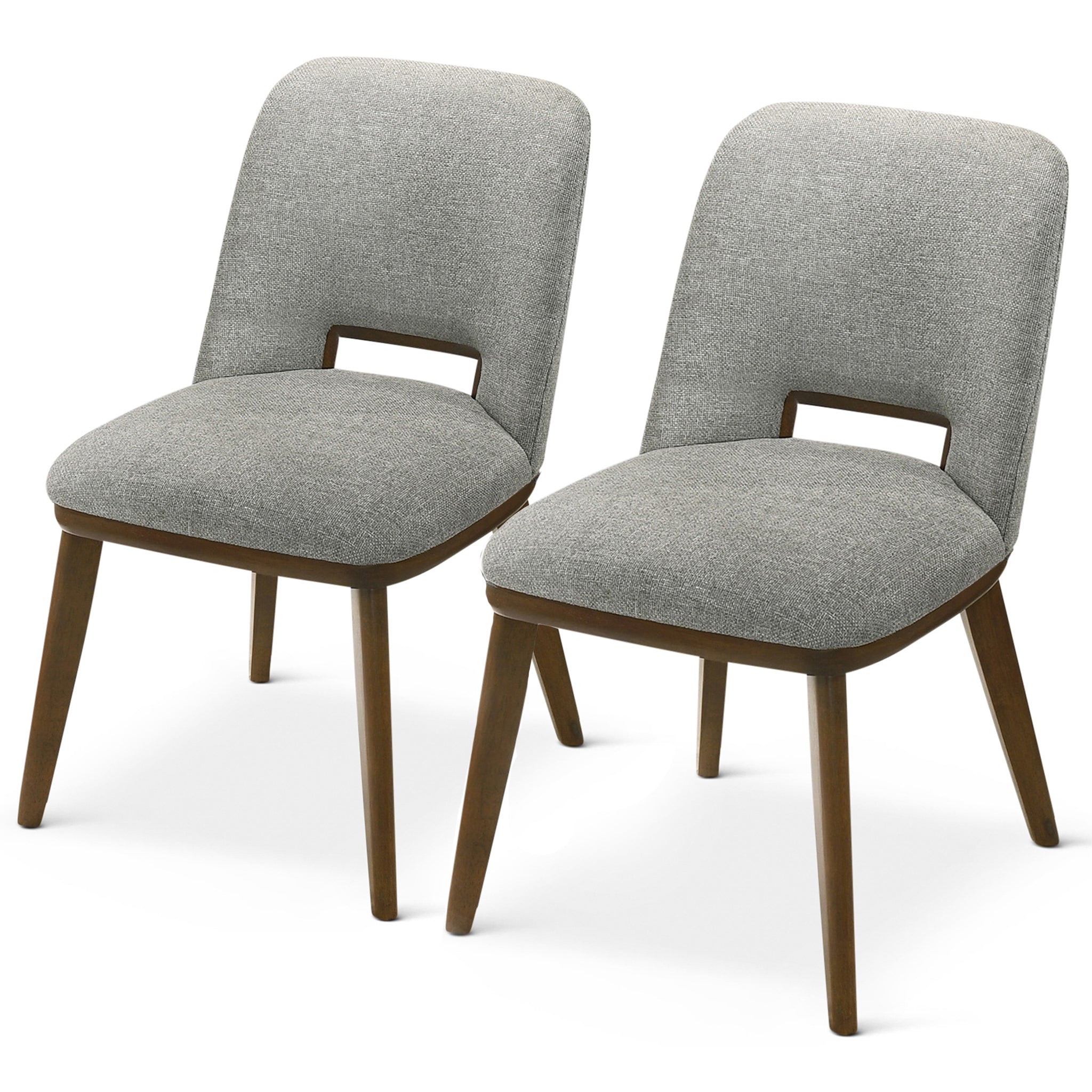 Silla de comedor Blaken de tela gris claro (juego de 2)