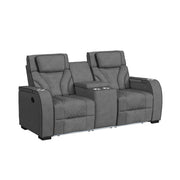 Blitz 2PC Living Room Set in Simba Slate and Black Welt-Sofa & Loveseat