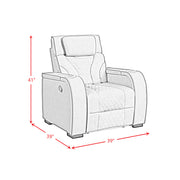 Blitz Motion Recliner with LED in Simba Slate and Black Welt