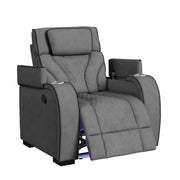 Blitz Motion Recliner with LED in Simba Slate and Black Welt