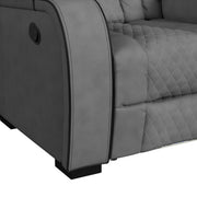 Blitz Motion Recliner with LED in Simba Slate and Black Welt
