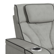 Blitz Motion Recliner with LED in Simba Taupe and Black Welt
