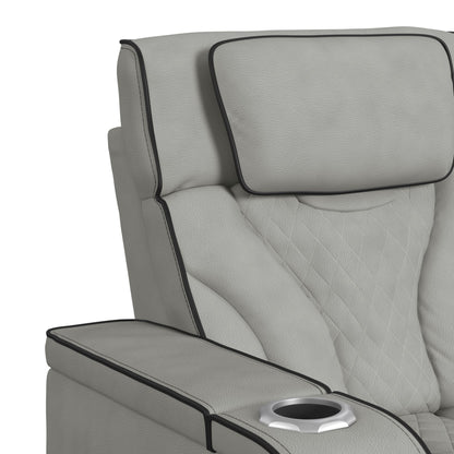 Blitz Motion Recliner with LED in Simba Taupe and Black Welt