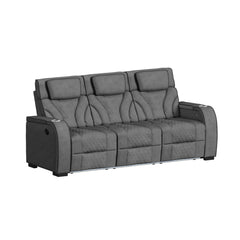 Blitz 2PC Living Room Set in Simba Slate and Black Welt-Sofa & Loveseat