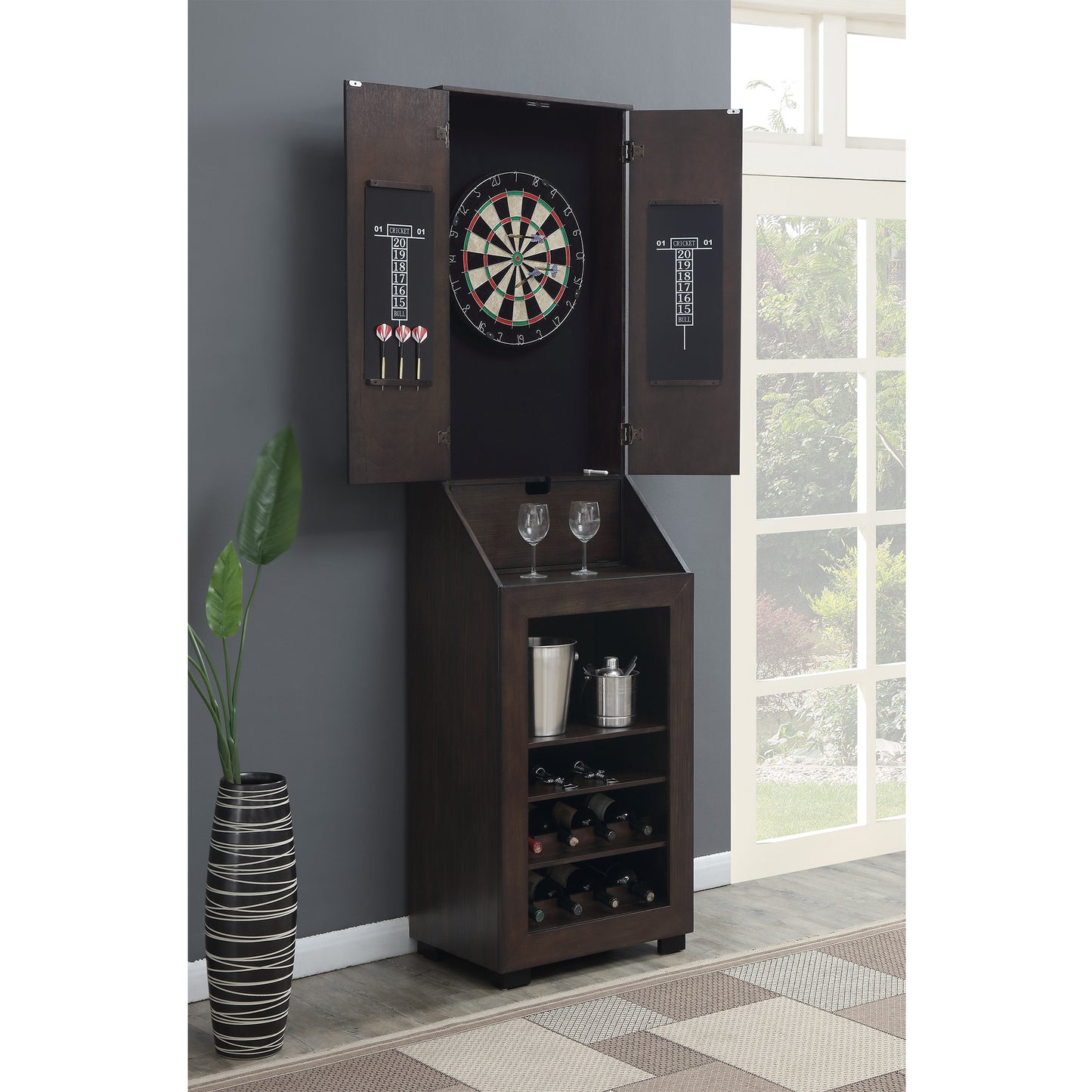 Bones Dartboard Cabinet SSG-120405  Cabinet with Dartboard