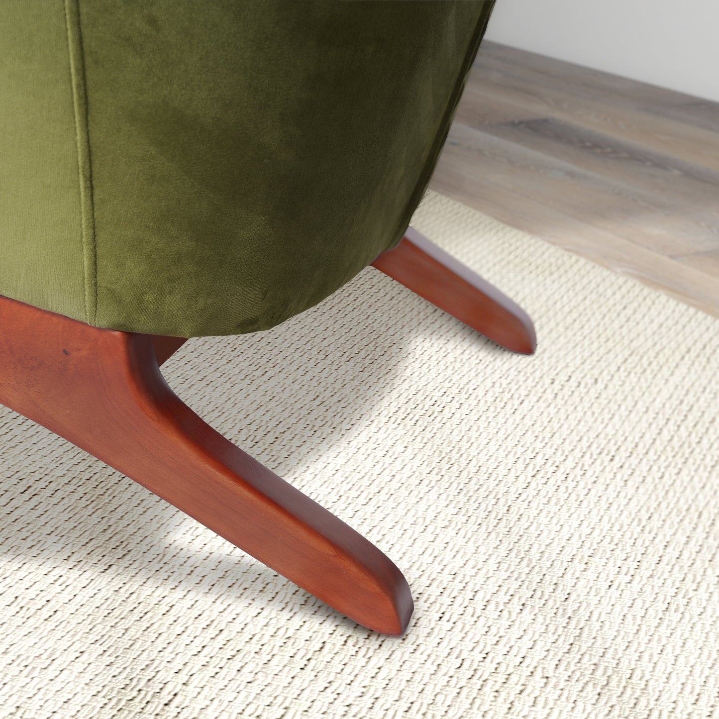 Sillón Brayden de terciopelo verde oliva