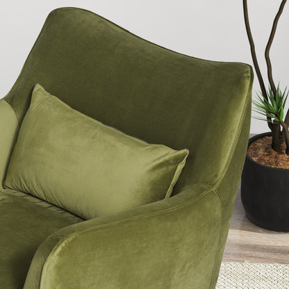 Sillón Brayden de terciopelo verde oliva